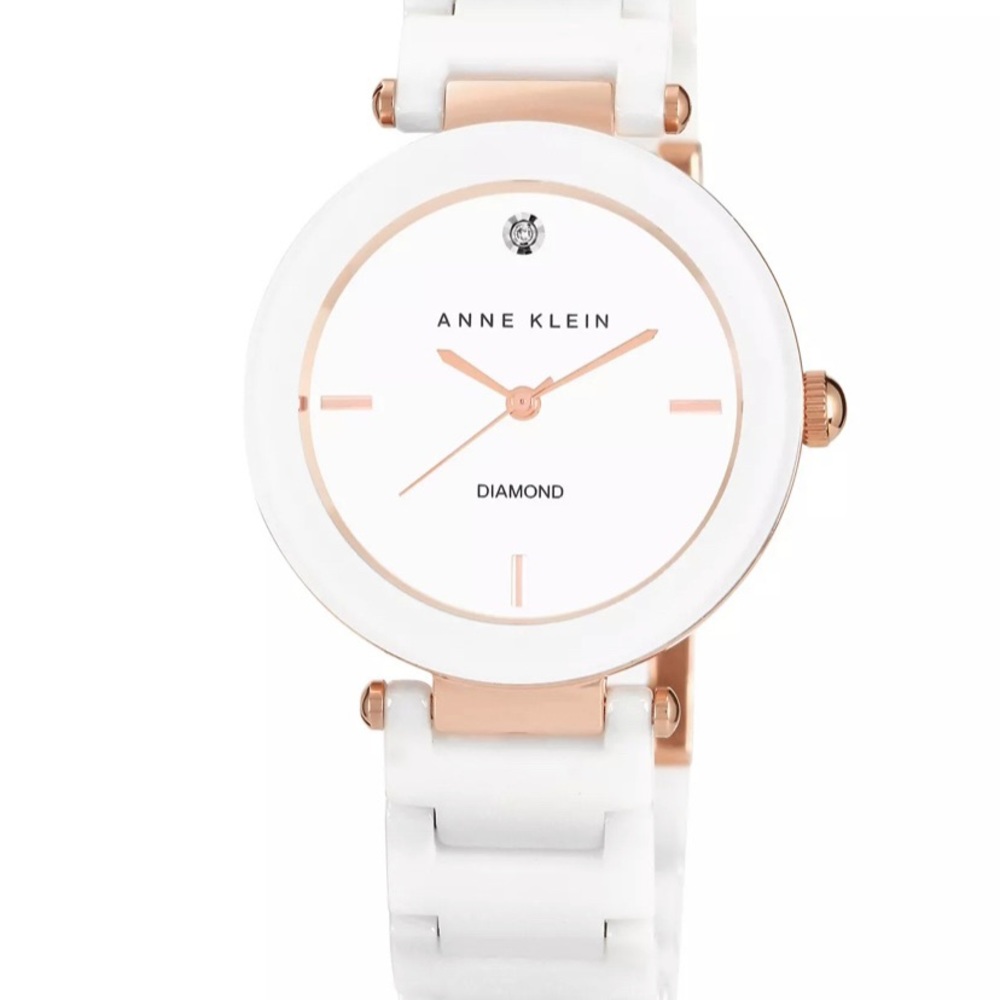 Brand New Anne Klein Women's Genuine Diamond Dial Ceramic Bracelet Watch